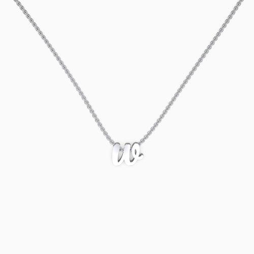 Tiny Script Initial Necklace