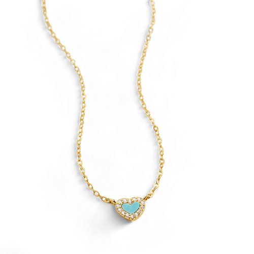 Tiny Turquoise Heart Choker