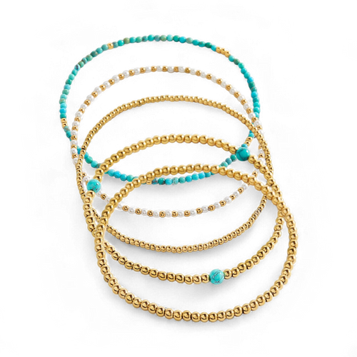 Turquoise Beaded Bracelet Stacking Set