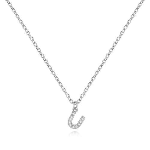 Pave Uppercase Initial Necklace