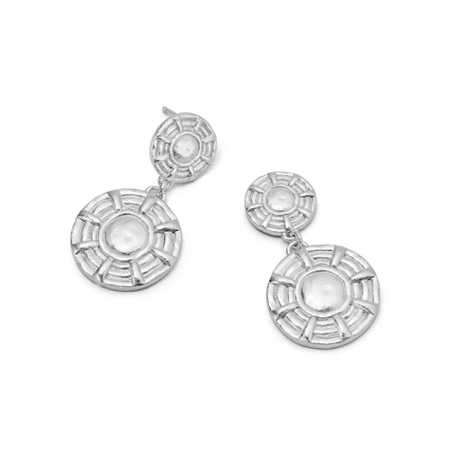 Vintage Double Drop Earrings with Sun Detail