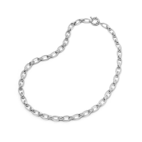 Vintage Link Chain Necklace in Sterling Silver