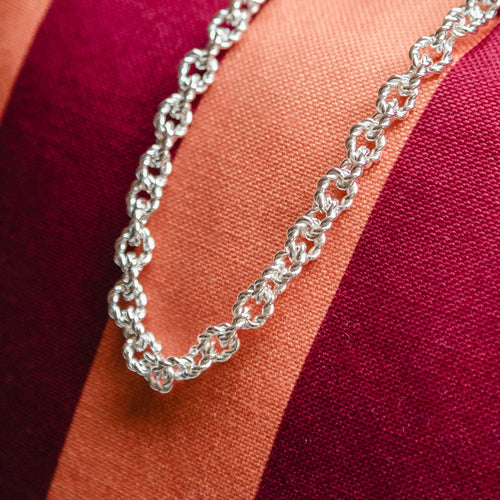 Vintage Rope Chain Necklace in Sterling Silver