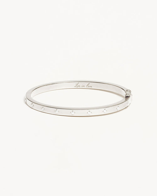 White Gold Vermeil Live in Love Bangle