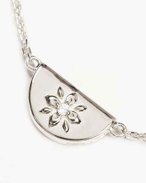 White Gold Vermeil Lotus Bracelet
