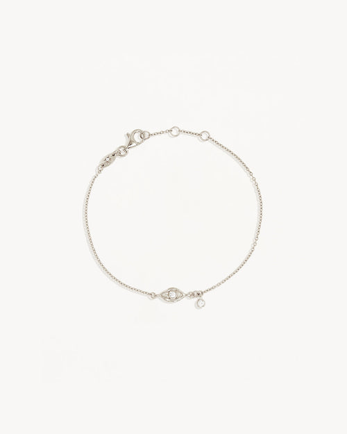 White Gold Vermeil I am Protected Bracelet