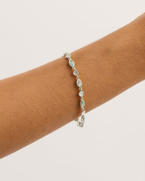 White Gold Vermeil Protection of Eye Bracelet