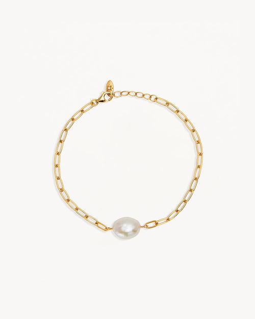 Yellow Gold Vermeil Breathe Pearl Bracelet