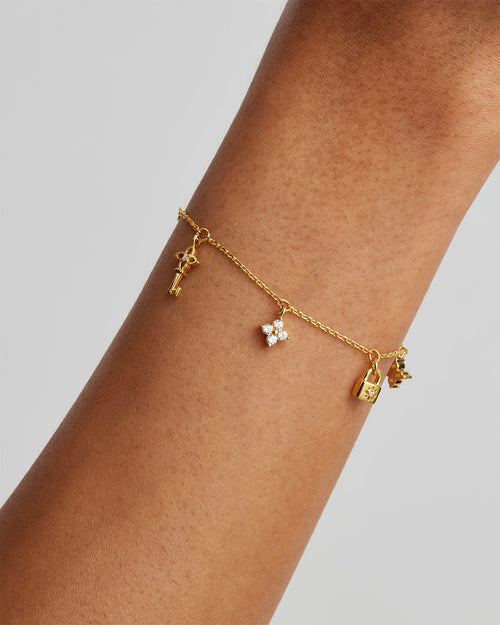 Yellow Gold Vermeil Love Unlocked Charm Bracelet