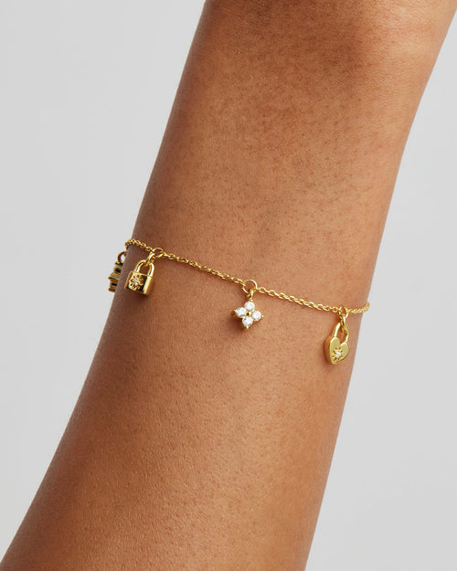 Yellow Gold Vermeil Love Unlocked Charm Bracelet