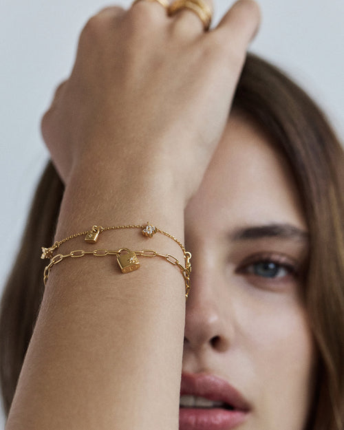 Yellow Gold Vermeil Love Unlocked Charm Bracelet