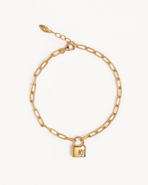 Yellow Gold Vermeil Promise of Us Lotus Padlock Bracelet