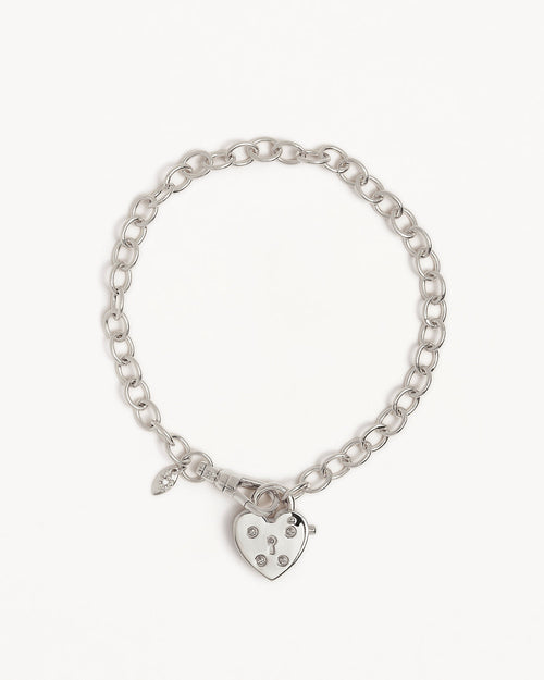 White Gold Vermeil Love Unlocked Padlock Bracelet