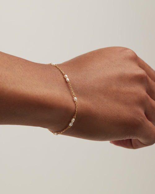 Yellow Gold Vermeil Serene Dreams Pearl Bracelet