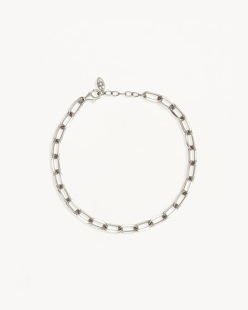 White Gold Vermeil Fate Link Chain Bracelet