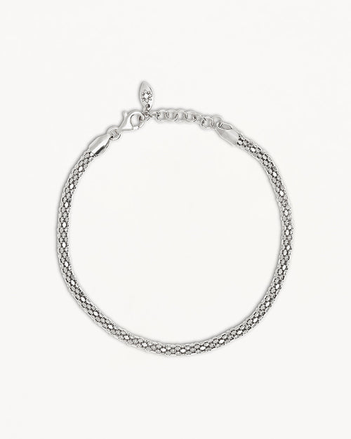 White Gold Vermeil Sparkle Chain Bracelet