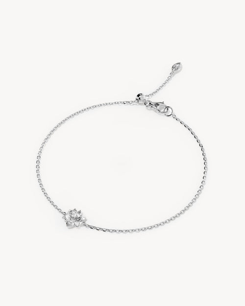 White Gold Vermeil Bloom Within Lotus Bracelet