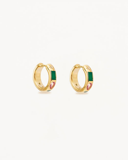 Yellow Gold Vermeil Connect to the Universe Hoops