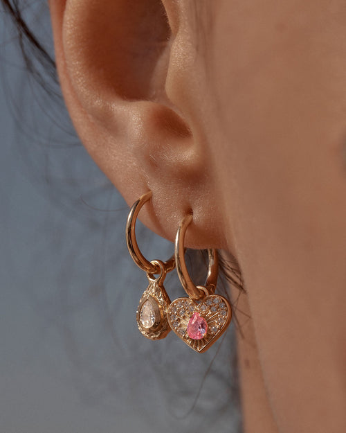 Yellow Gold Vermeil Connect With Your Heart Hoops