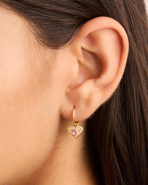 Yellow Gold Vermeil Connect With Your Heart Hoops