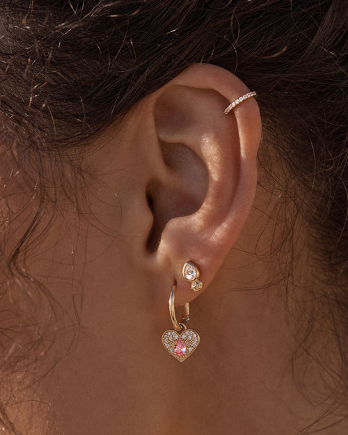 Yellow Gold Vermeil Connect With Your Heart Hoops