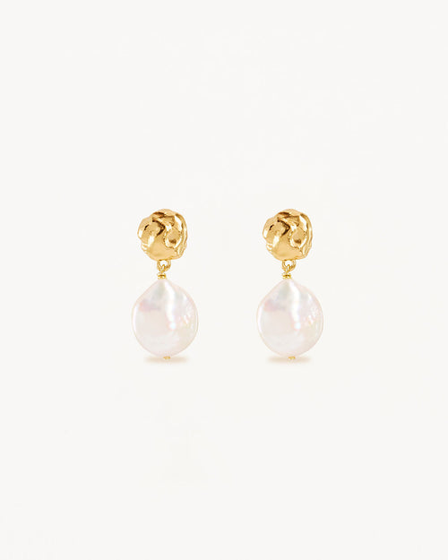 Yellow Gold Vermeil Endless Grace Pearl Drop Earrings