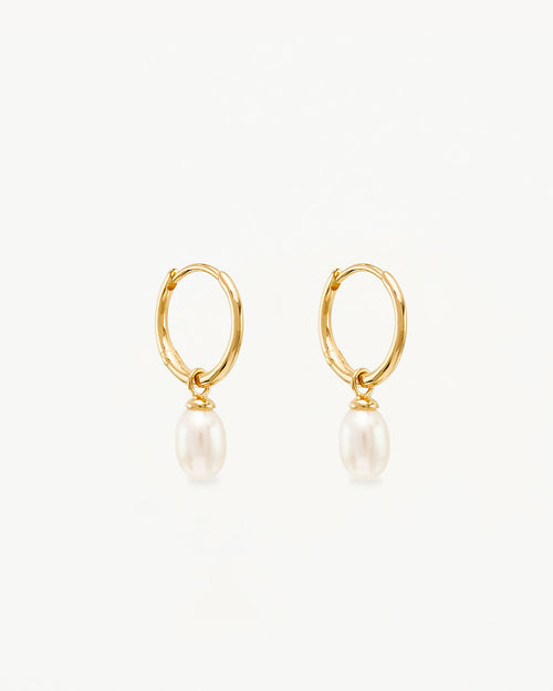 Yellow Gold Vermeil Live in Peace Hoop Earrings