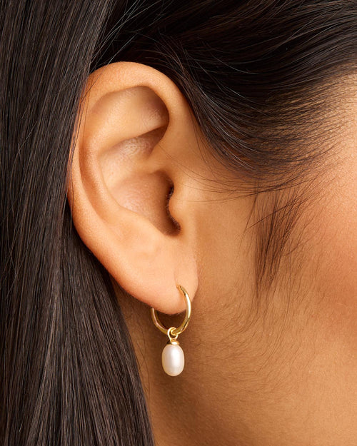 Yellow Gold Vermeil Live in Peace Hoop Earrings