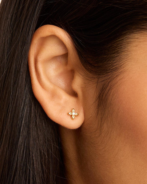 Yellow Gold Vermeil Live in Light Stud Earrings