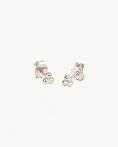 White Gold Vermeil Karma Stud Earrings