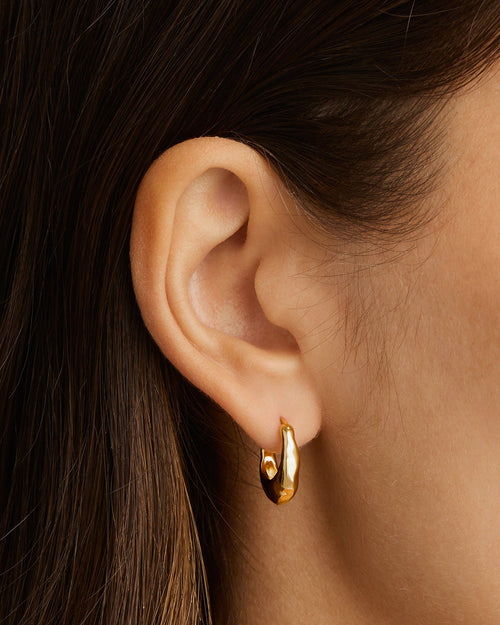 Yellow Gold Vermeil Radiant Energy Small Hoops