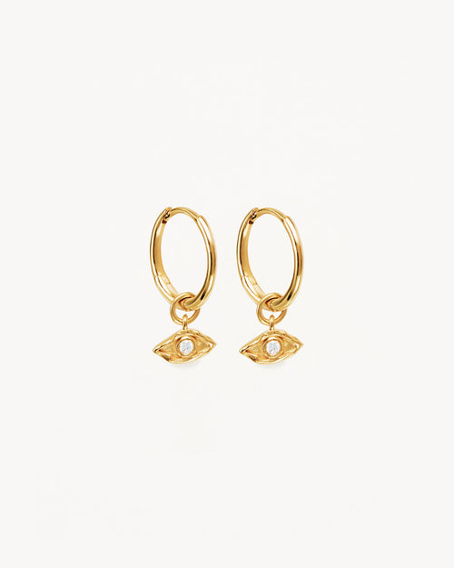 Yellow Gold Vermeil I am Protected Hoops