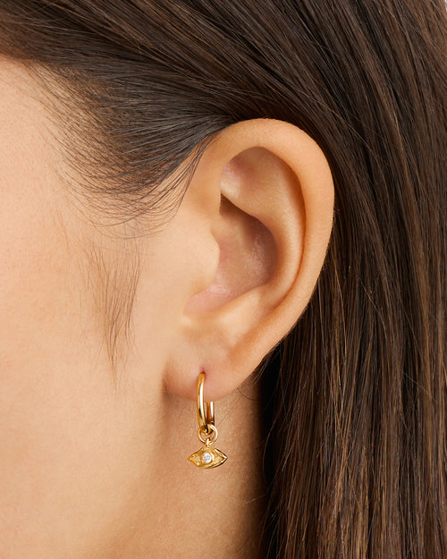 Yellow Gold Vermeil I am Protected Hoops