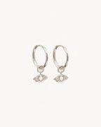 White Gold Vermeil I am Protected Hoops