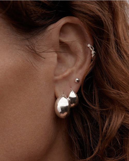 White Gold Vermeil Protection of Eye Hoops