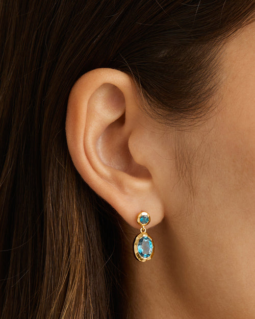 Yellow Gold Vermeil Sacred Jewel Topaz Earrings