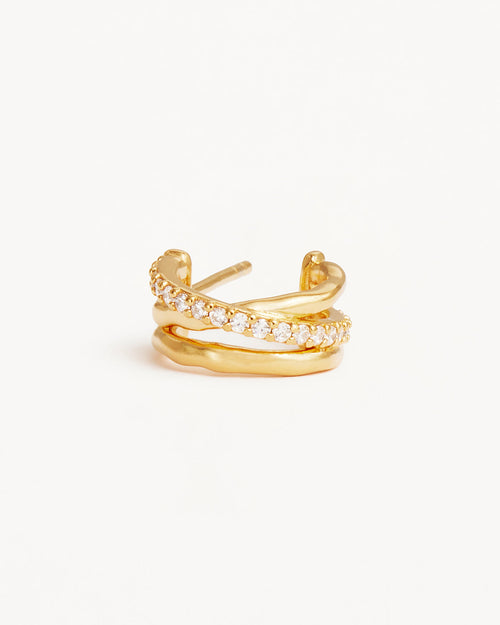Yellow Gold Vermeil Entwined Hearts Hoops