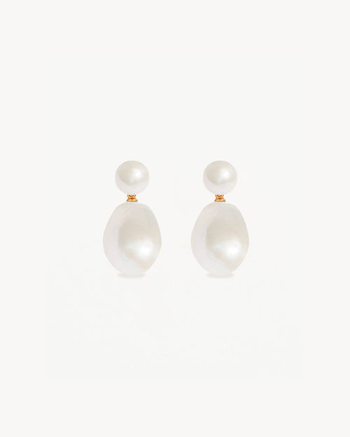 Yellow Gold Vermeil Forever Moments Pearl Drop Earrings