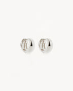 White Gold Vermeil Bold Huggie Hoops