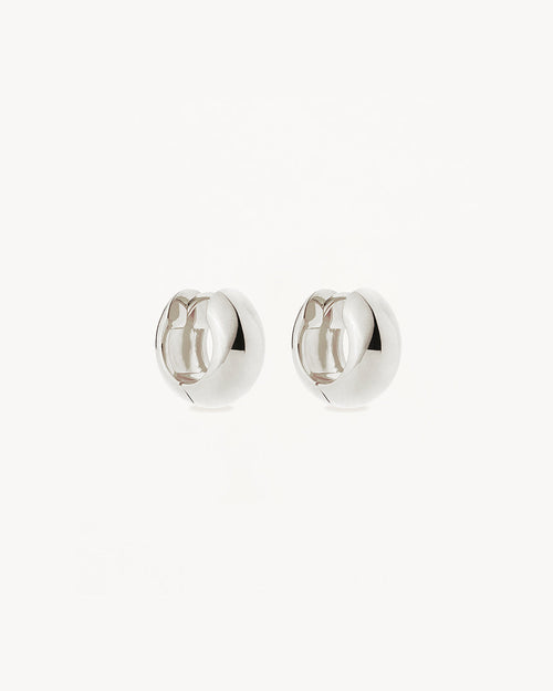 White Gold Vermeil Bold Huggie Hoops