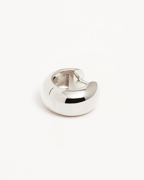White Gold Vermeil Bold Huggie Hoops