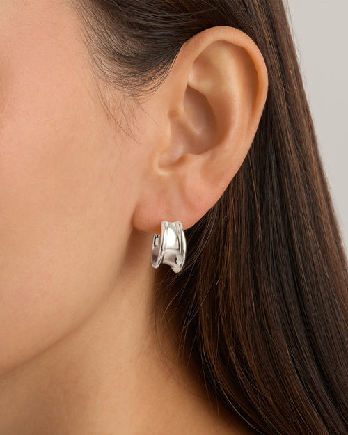White Gold Vermeil Muse Large Hoops