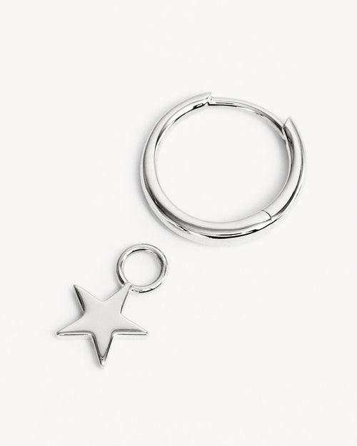 White Gold Vermeil Wishing on a Star Hoops