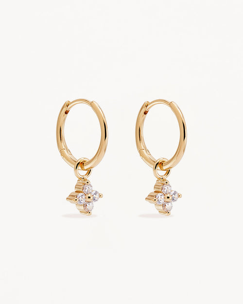Yellow Gold Vermeil Crystal Bloom Hoops