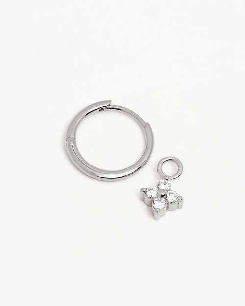White Gold Vermeil Crystal Bloom Hoops
