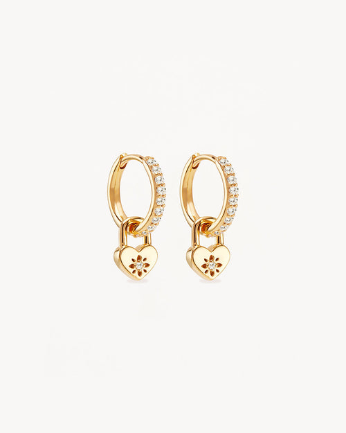 Yellow Gold Vermeil Love Unlocked Padlock Hoops