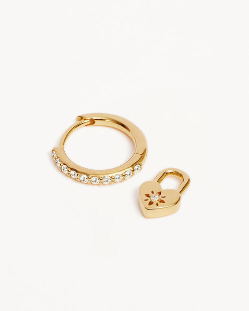Yellow Gold Vermeil Love Unlocked Padlock Hoops
