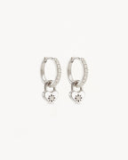 White Gold Vermeil Love Unlocked Padlock Hoops