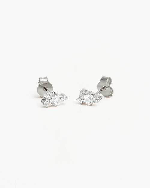White Gold Vermeil Mist Stud Earrings