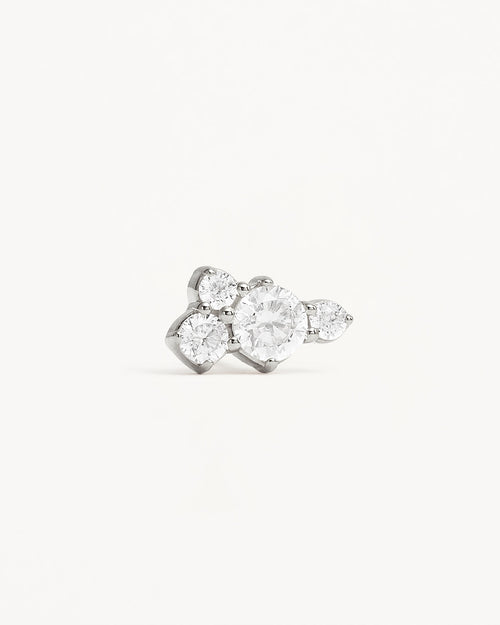 White Gold Vermeil Mist Stud Earrings